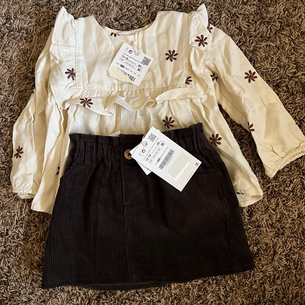 Zara top and skirt